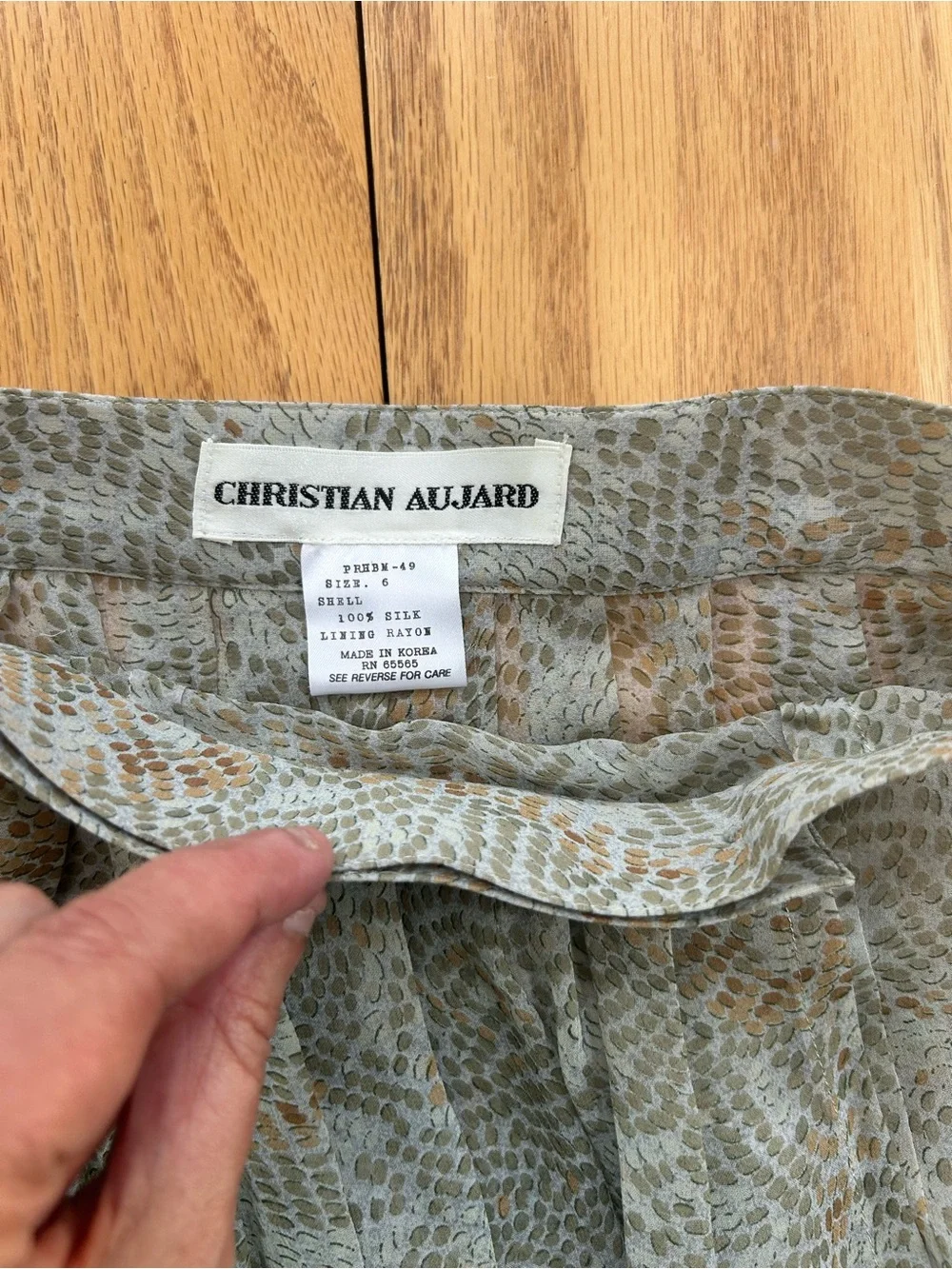 NWT Christian Aujard Size 6 Silk‎ Skirt Sheer Patterned Maxi Pleated Luxury